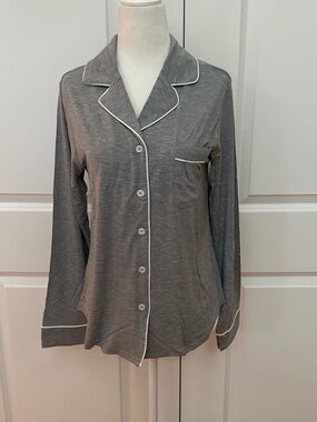 Cozy Earth Tall Bamboo Classic Pajama Set Grey XS